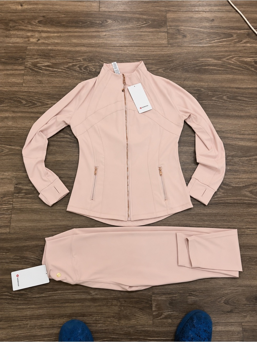 Light Pink Lululemon Define Jacket Gold & Align Pant 25” Set Nulu Multiple sizes